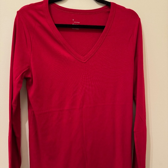 A NEW DAY Long sleeve red t-shirt / cotton - Picture 1 of 4